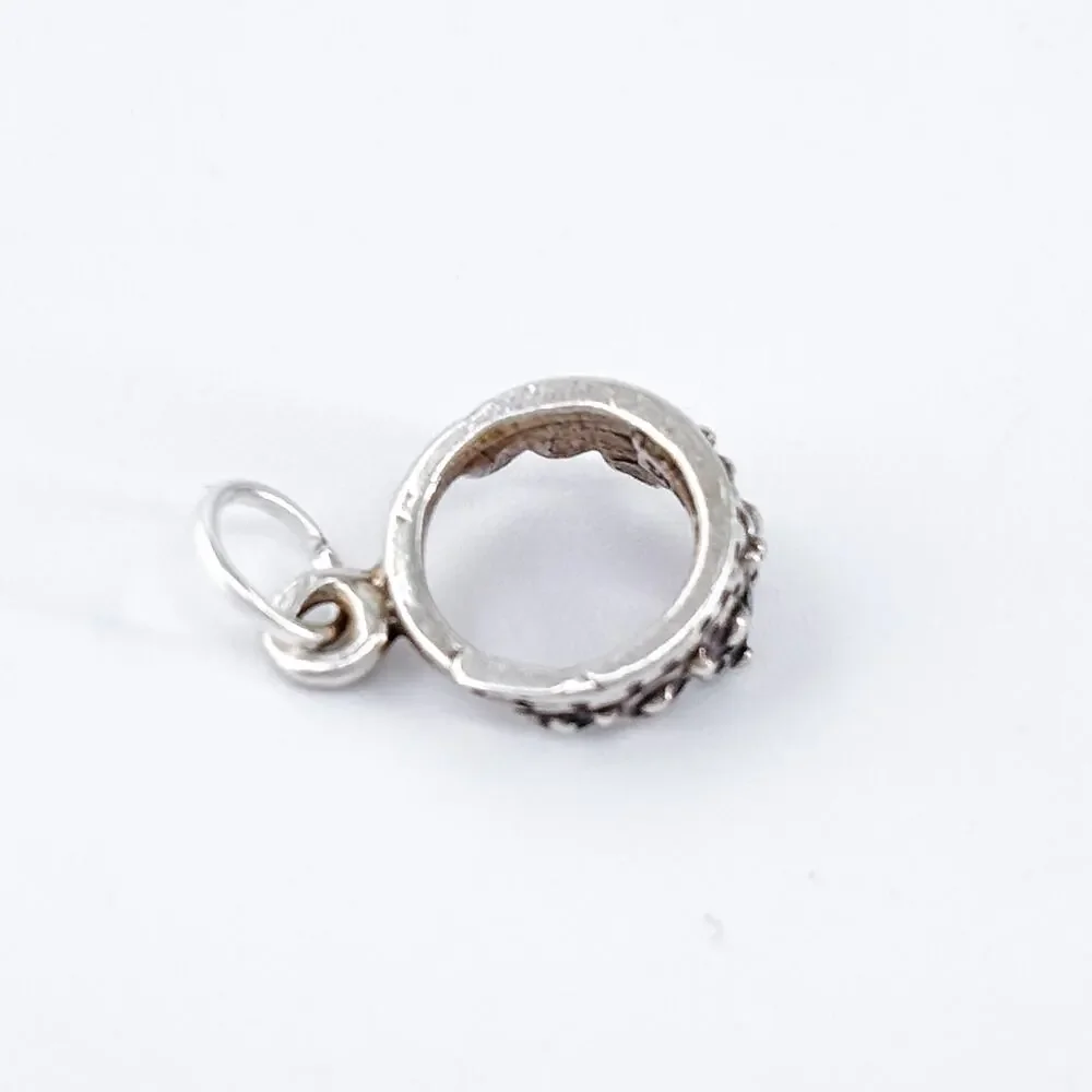 Vintage Sterling Silver 925 Ornate Crown Charm Pendant